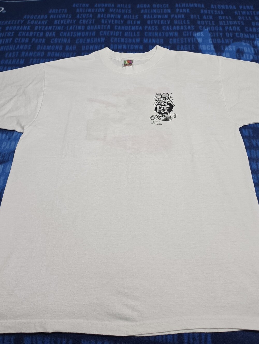 Vtg Rat Fink Ed Roth T Shirt XL White Big Graphic 1984 2000s Fruit of the Loom